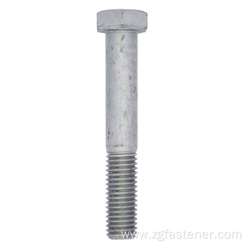 half thread hex bolts hot zinc plated carbon steel bolts half thread hex bolts